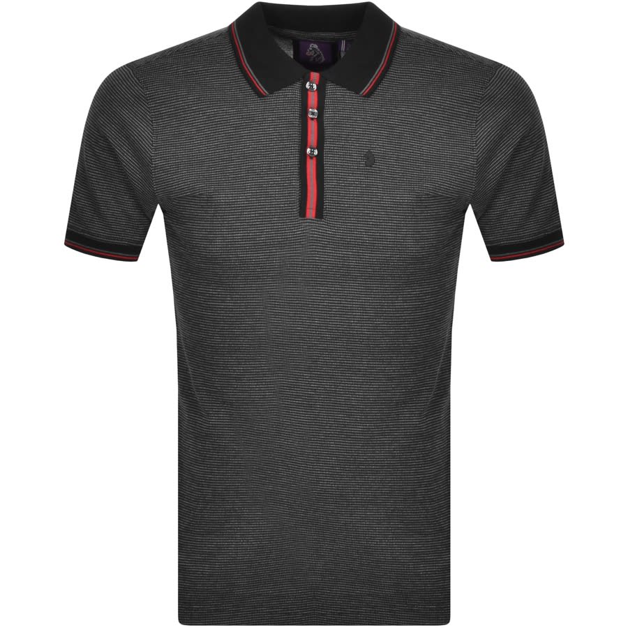 Alternative Image for ProductLuke 1977 Homer Striped Placket Polo Grey1